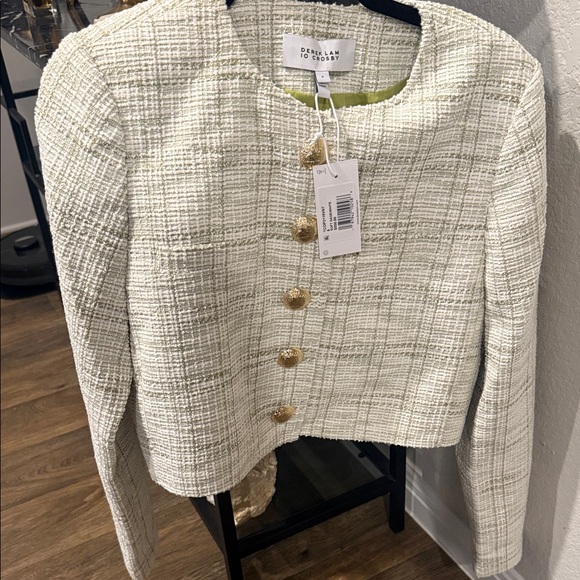 10 Crosby Derek Lam Cream Tweed Blazer - Picture 8 of 9